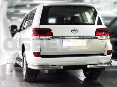 Защита задняя уголки двойные 76-43 мм для Toyota Land Cruiser 200 2015-2021