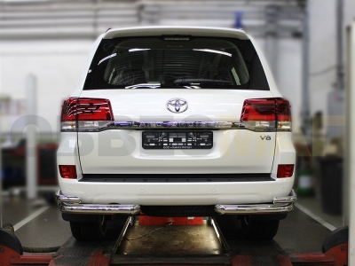 Защита задняя уголки двойные 76-53 мм для Toyota Land Cruiser 200 Executive 2016-2021