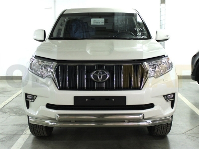 Защита передняя двойная 76-76х43 мм для Toyota Land Cruiser Prado 150 2017-2020