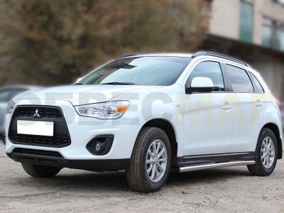 Защита штатного порога 60 мм Технотек для Mitsubishi ASX 2010-2016