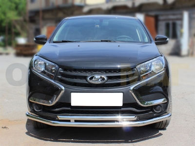 Защита передняя двойная 53-43 мм для Lada XRay 2016-2021