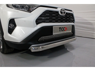 Защита передняя овальная 75х42 мм для Toyota RAV4 2019-2021