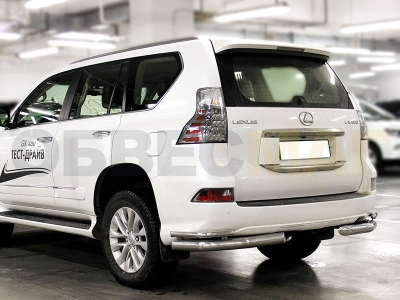 Защита задняя уголки двойные 76-43 мм для Lexus GX460 2014-2019