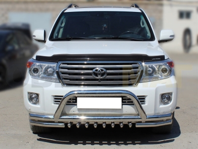 Защита передняя двойная 76-60 мм с защитой картера для Toyota Land Cruiser 200 2013-2015 LCN2013 3.2