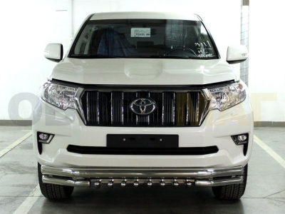 Защита передняя двойная 70-60 мм с защитой картера для Toyota Land Cruiser Prado 150 2017-2020
