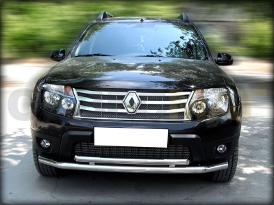 Защита передняя двойная 60-53 мм для Renault Duster 2011-2015