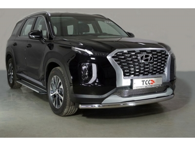 Защита переднего бампера 60 мм ТСС для Hyundai Palisade 2020-2021