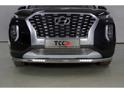 Защита переднего бампера с ДХО 60 мм ТСС для Hyundai Palisade 2020-2021