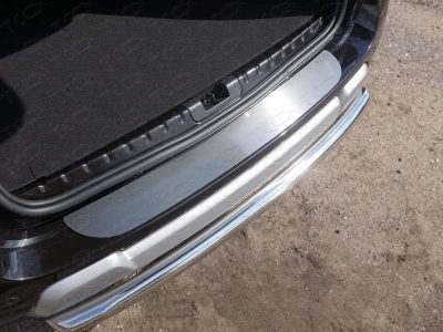 Накладка на задний бампер шлифованный лист с надписью Audi Q5 ТСС для Audi Q5 2008-2016