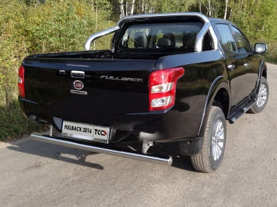 Защита задняя центральная 76 мм (без заднего бампера) ТСС для Fiat Fullback 2016-2021