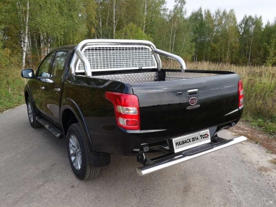 Защита задняя центральная 120х60 мм (без заднего бампера) ТСС для Fiat Fullback 2016-2021