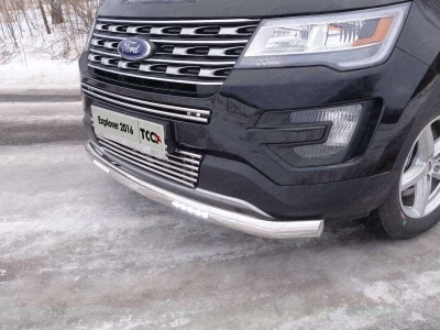 Накладка решётки радиатора нижняя 16 мм ТСС для Ford Explorer 2015-2017