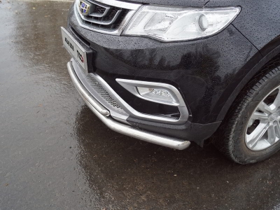Защита передняя двойная 60-42 мм для Geely Atlas 2018-2021