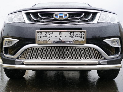 Защита передняя двойная 60-42 мм для Geely Atlas 2018-2021