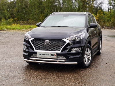 Защита передняя двойная 60-42 мм для Hyundai Tucson 2018-2021