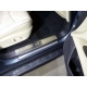 Накладки на пластиковые пороги лист шлифованный лого Infiniti ТСС для Infiniti QX60 2016-2021