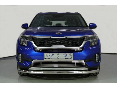 Защита переднего бампера с ДХО 60 мм ТСС для Kia Seltos 2020-2021