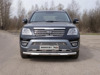 Защита переднего бампера с ДХО 76 мм ТСС для Kia Mohave 2016-2020