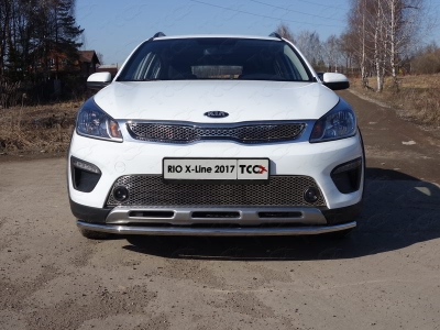 Защита переднего бампера 42 мм ТСС для Kia Rio X-line 2017-2020