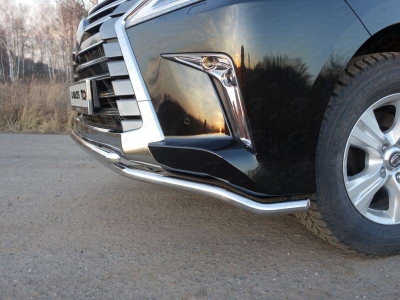 Защита передняя двойная 42-42 мм ТСС для Lexus LX-570/450d 2015-2021