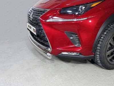 Защита переднего бампера овальная 75х42 мм ТСС для Lexus NX 2017-2021