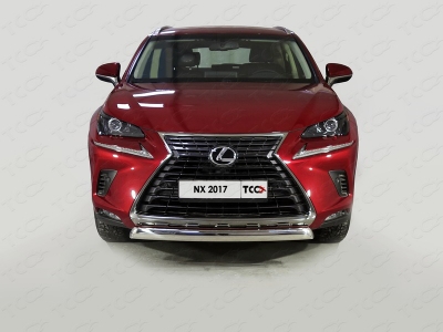 Защита переднего бампера овальная 75х42 мм ТСС для Lexus NX 2017-2021