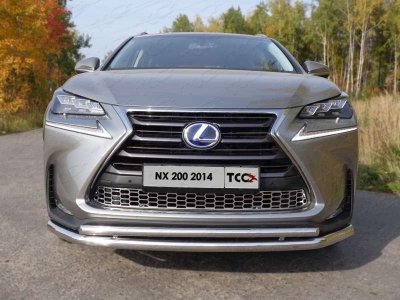 Защита передняя двойная 60-42 мм ТСС для Lexus NX-200 2014-2017