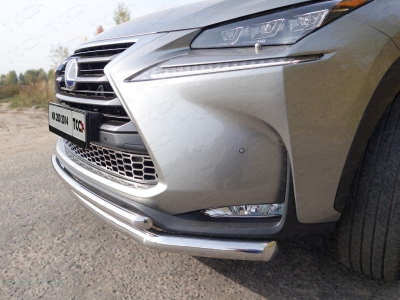 Защита передняя двойная 60-42 мм ТСС для Lexus NX-200 2014-2017