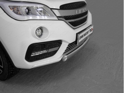 Защита переднего бампера овальная 75х42 мм ТСС для Lifan X60 2016-2021