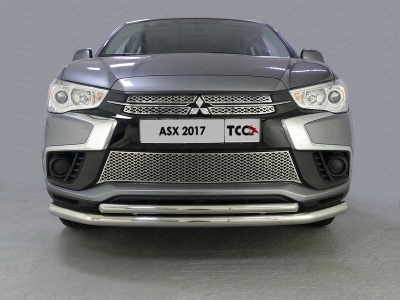 Защита передняя двойная 60-42 мм ТСС для Mitsubishi ASX 2017-2019