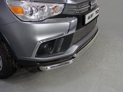 Защита передняя двойная 60-42 мм ТСС для Mitsubishi ASX 2017-2019