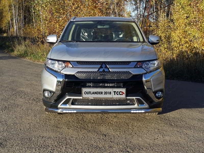 Защита переднего бампера с ДХО 60 мм для Mitsubishi Outlander 2019-2021