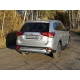 Защита заднего бампера овальная 75х42 мм для Mitsubishi Outlander 2019-2021