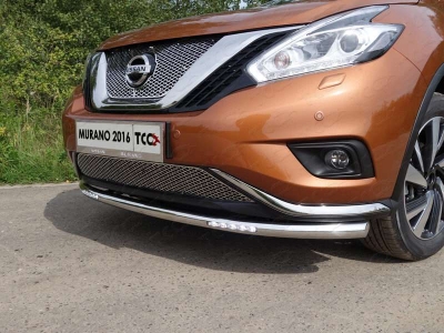 Защита переднего бампера с ДХО 60 мм ТСС для Nissan Murano 2016-2021