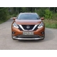 Защита передняя овальная с ДХО 75х42 мм ТСС для Nissan Murano 2016-2021