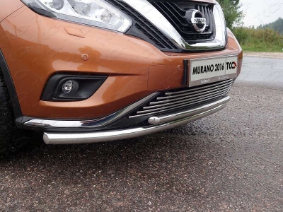 Защита передняя двойная 60-42 мм ТСС для Nissan Murano 2016-2021