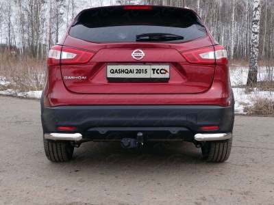 Защита задняя уголки под фаркоп 60 мм ТСС для Nissan Qashqai (СПБ) 2015-2019