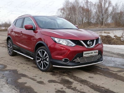 Защита переднего бампера 42 мм ТСС для Nissan Qashqai (СПБ) 2015-2019