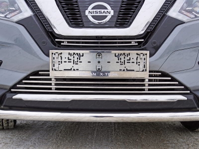 Решётка радиатора нижняя 12 мм ТСС для Nissan X-Trail T32 2018-2021