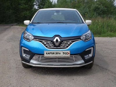Защита переднего бампера 42 мм ТСС для Renault Kaptur 2016-2021