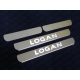 Накладки на пороги шлифованный лист 4 штуки ТСС для Renault Logan 2018-2021
