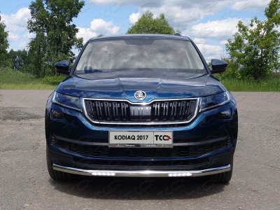 Защита переднего бампера с ДХО 60 мм ТСС для Skoda Kodiaq 2018-2021