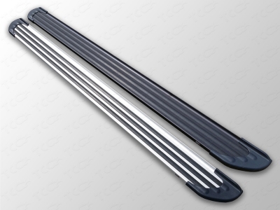 Пороги алюминиевые Slim Line Black ТСС для Volkswagen Tiguan 2011-2016 VWTIG11-13B