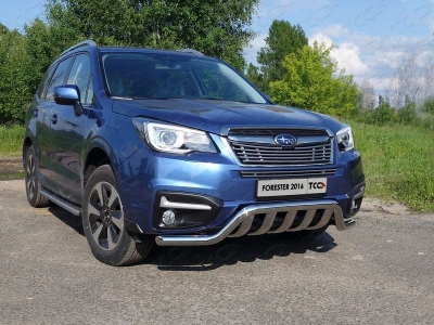 Защита передняя Кенгурятник с вставкой 60-75 мм ТСС для Subaru Forester 2016-2018