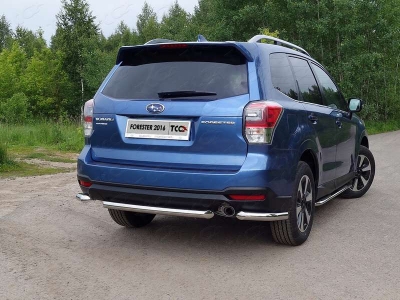 Защита задняя короткие уголки 60 мм ТСС для Subaru Forester 2016-2018