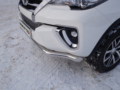 Защита переднего бампера 76 мм ТСС для Toyota Fortuner 2017-2020