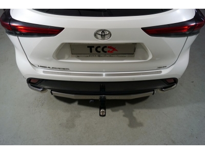 Накладка на задний бампер лист шлифованный  ТСС для Toyota Highlander 2020-2021