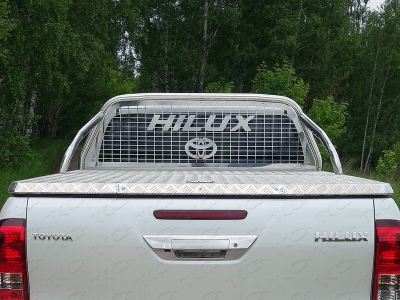 Защита кузова и заднего стекла для крышки 75х42 мм ТСС для Toyota Hilux 2015-2021