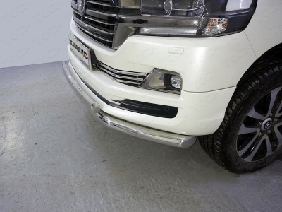 Защита передняя двойная 76-75 мм ТСС для Toyota Land Cruiser 200 Excalibur 2017-2021