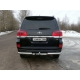 Защита задняя овальные уголки 75х42 мм ТСС для Toyota Land Cruiser 200 Executive 2016-2021